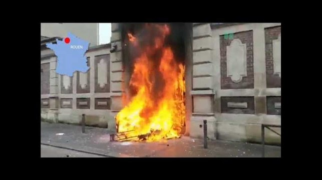 Gilets jaunes: les images des violences à Rouen et dans d'autres villes lors de l'acte VII