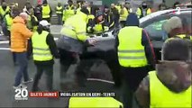 Gilets Jaunes - Regardez à Calais cette voiture qui force les barrages des manifestants devant les caméras