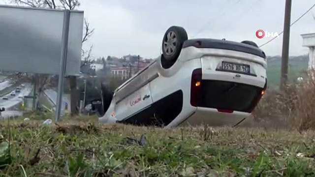 Takla Atan Araçtan Burnu Bile Kanamadan Çıktı