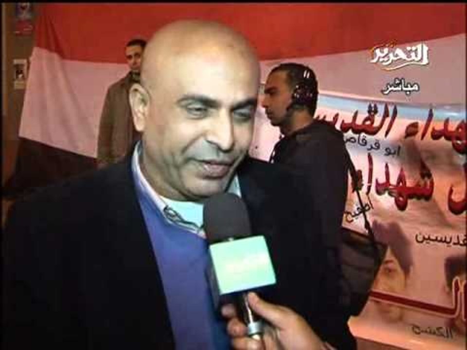 فيديو مجموعة من اقباط ماسبيرو يرفضوا تهنئة المجلس العسكري بالعيد الا بعد المحاكمات