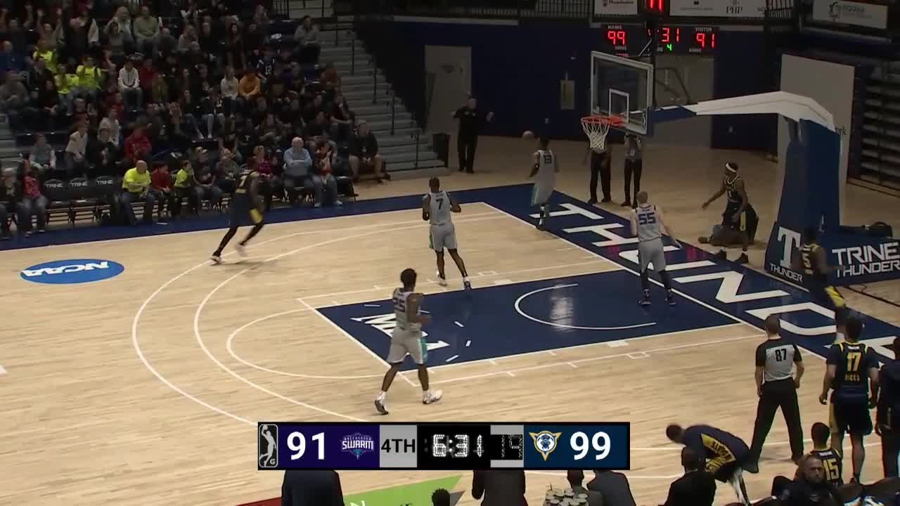 Tra-Deon Hollins rises to block the shot