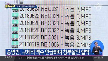 송명빈, 구체적 액수 언급하며 청부살인 협박