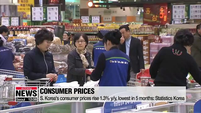 S. Korea's consumer prices rise 1.3% y/y in Dec.