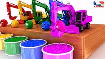 Apprendre Les Couleurs Avec Le Camion D'excavatrice Ballon De Soccer Les Enfants