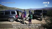 Volunteers drop water for migrants near the US-Mexico border