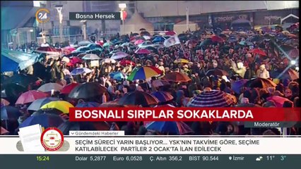 Bosnalı Sırplar sokaklarda