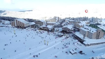Yılbaşına Saatler Kala Uludağ'da Pistler Havadan Görüntülendi