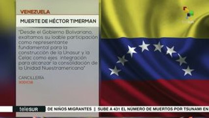 Venezuela envía condolencias a argentinos por muerte de Timmerman