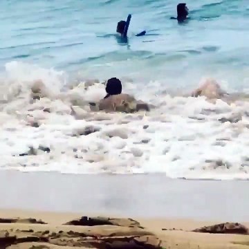 Elle se fait coucher par une vague tout le monde se moque d'elle