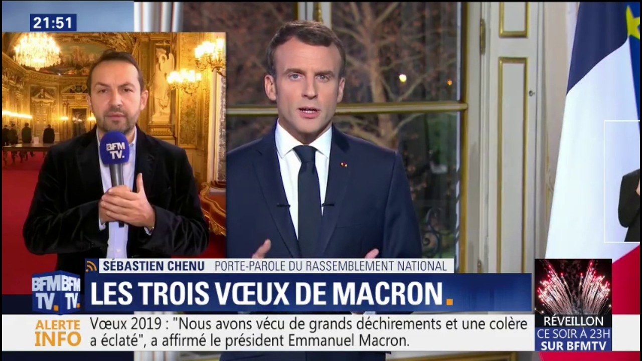 Le porte-parole du Rassemblement national Sébastien Chenu considère qu'Emmanuel Macron "attaque la fonction présidentielle"