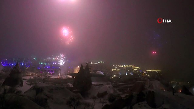 Kapadokya yeni yıla havai fişek gösterileri ile girdi
