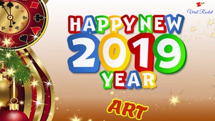 Happy New Year 2019 Drawing and Colouring | New Year drawing for kids | Art Breeze # 4 | Learn Drawing and Colouring for kids
