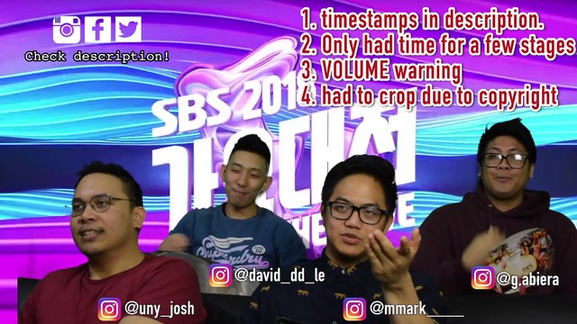 SBS GAYO DAEJUN 가요대전 2018 Special stages (Reactions)