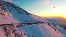 Kahramanmaraş'ta Kartpostallık Kar Manzarası Havadan Görüntülendi