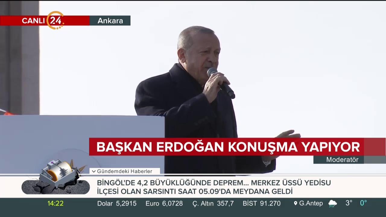 Erdoğan konuşma yapıyor