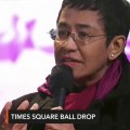 Maria Ressa, other journalists at Times Square NY for Ball Drop
