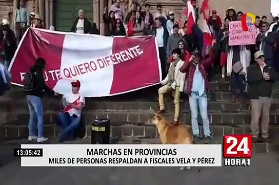 Marchas en el interior del país tras remoción de fiscales Domingo Pérez y Rafael Vela