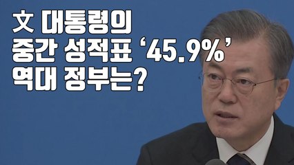 [자막뉴스] 文 대통령의 중간 성적표 '45.9%'...역대 정부는? / YTN