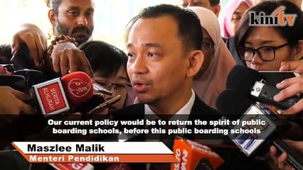 Maszlee: Boarding schools to help less fortunate students