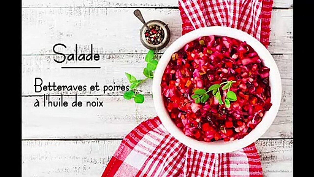 Salade de betteraves et poires à l'huile de noix