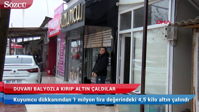 Kuyumcu dükkanının duvarını balyozla kırıp, 1 milyon liralık altın çaldılar