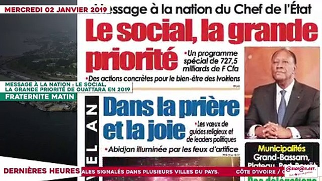 Le Titrologue du 02 Janvier 2019 : Bédié candidat en 2020, la grande humiliation au soir de sa vie
