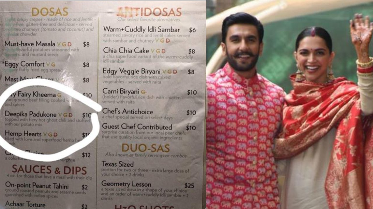 Deepika Padukone has a Dosa named after her in a Restaurant & Ranveer Singh is Loving it | Boldsky