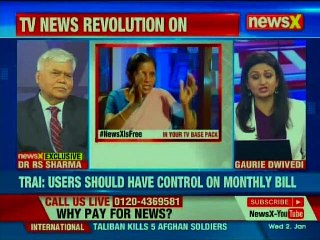 NewsX is Free | Want complete consumer freedom to choose: TRAI
