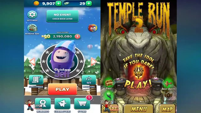 Temple Run 2 Lost Jungle Vs Oddbods Turbo Run - Christmas Jeff Vs Cleopatra﻿