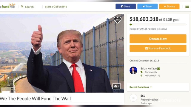 GoFundMe For Trump Wall Nears Top Crowdfunding Spot