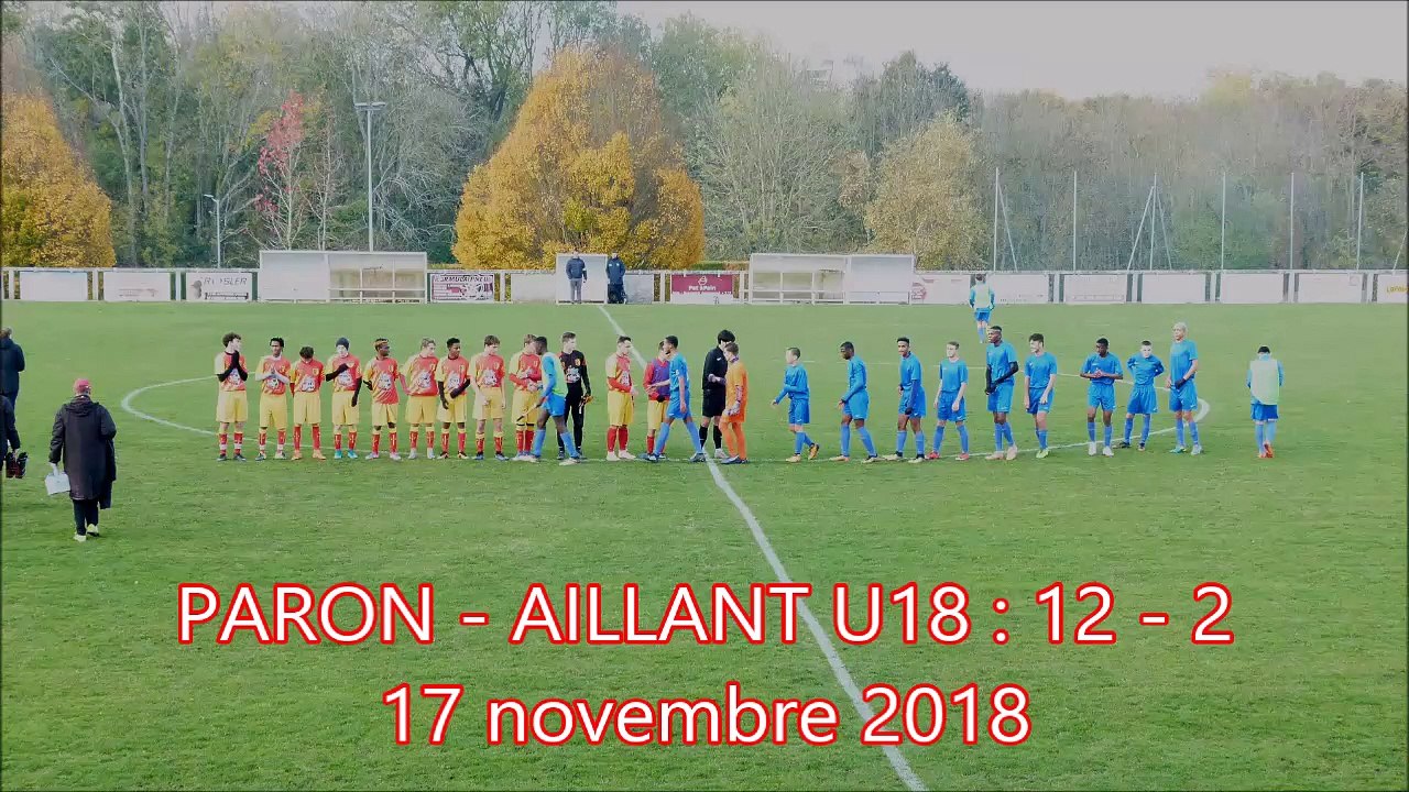 PARON - AILLANT U18 (12 à 2) le 17 novembre 2018