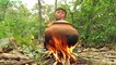 Primitive Technology - Eating delicious - Smart boy cooking  and egg