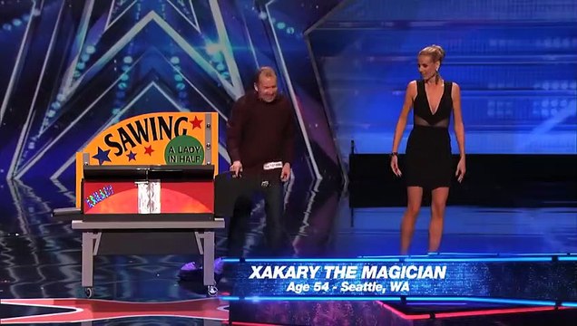 Magician Saws Heidi Klum In Half on America s Got Talent Magicians Got Talent
