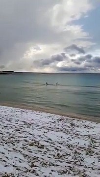 Neve in Puglia: Porto Cesareo innevata - 4 gennaio 2019