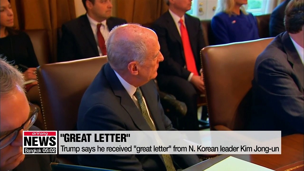 Trump says he received "great letter" from N. Korean leader Kim Jong-un