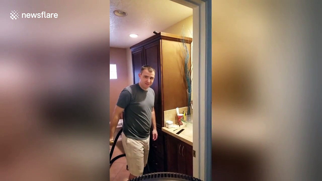 Toddler shocked as she sees her dad without a beard for the first time