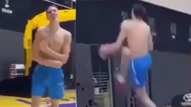 LaMelo Ball SPOTTED Dunking All Over Lakers Practice Facility!