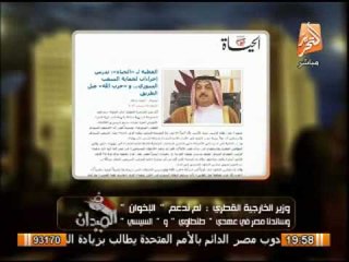 وزير الخارجية القطرى : لم ندعم الاخوان وساندنا مصر فى عهدى طنطاوى والسيسى