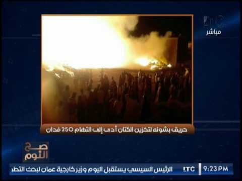 خاص : حريق هائل يلتهم 250 فدان كتان بالغربيه