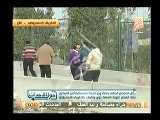 حصري.. مكان انفجار العبوة الناسفه بمحيط معسكر الامن المركزي بالطريق الصحراوي