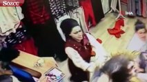 Kadınların mağazada uçar tekmeli kavgası