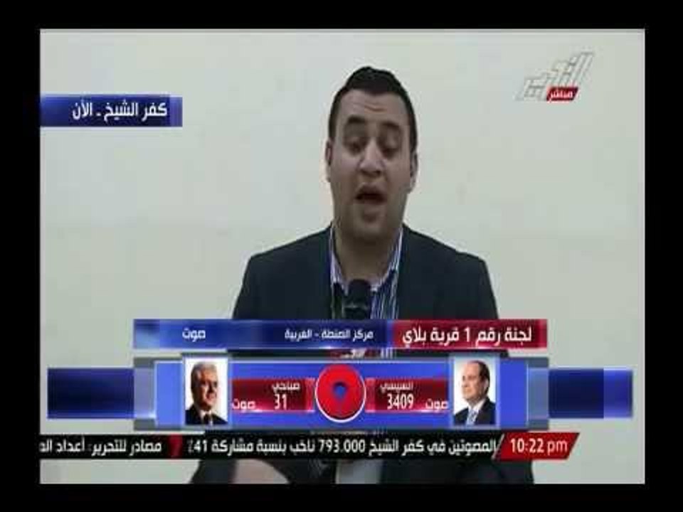 إعلان النتائج النهائية فى بعض اللجان فى كفر الشيخ للإنتخابات الرئاسية