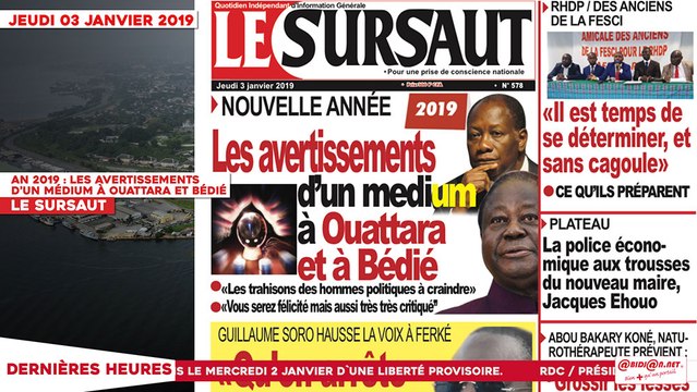 Le Titrologue du 03 Janvier 2019 : Les avertissements d’un médium à Ouattara et Bédié
