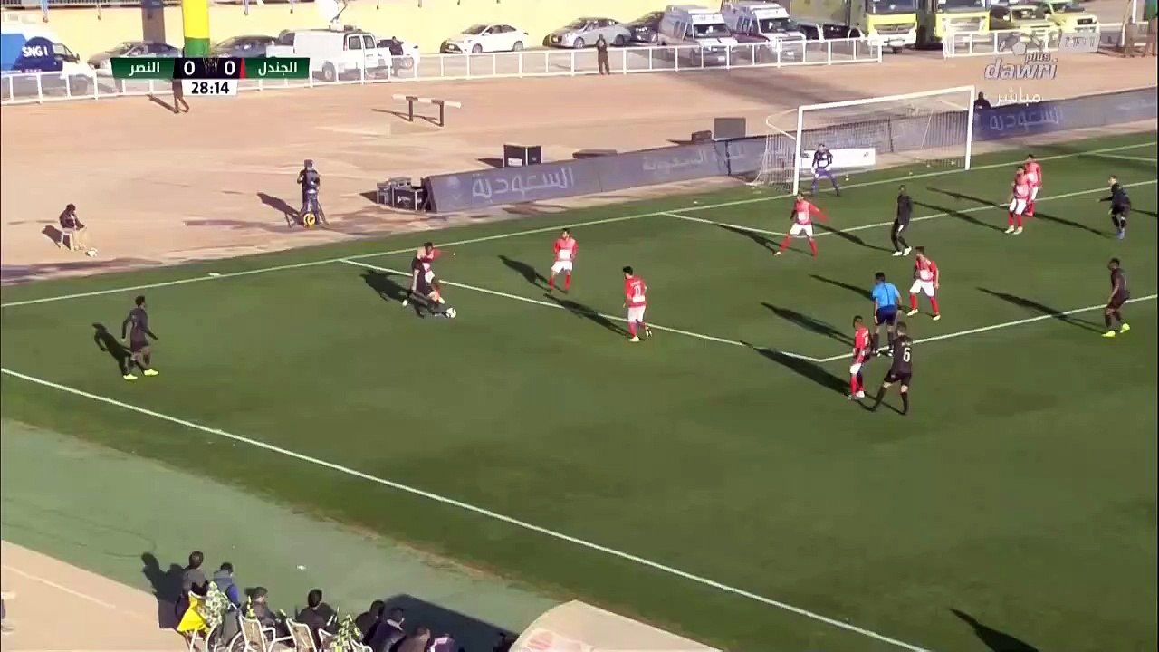 هدف النصر الأول في مرمى الجندل عن طريق عبدالرزاق حمدالله