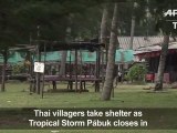 Thai villagers take shelter as Tropical Storm Pabuk closes in