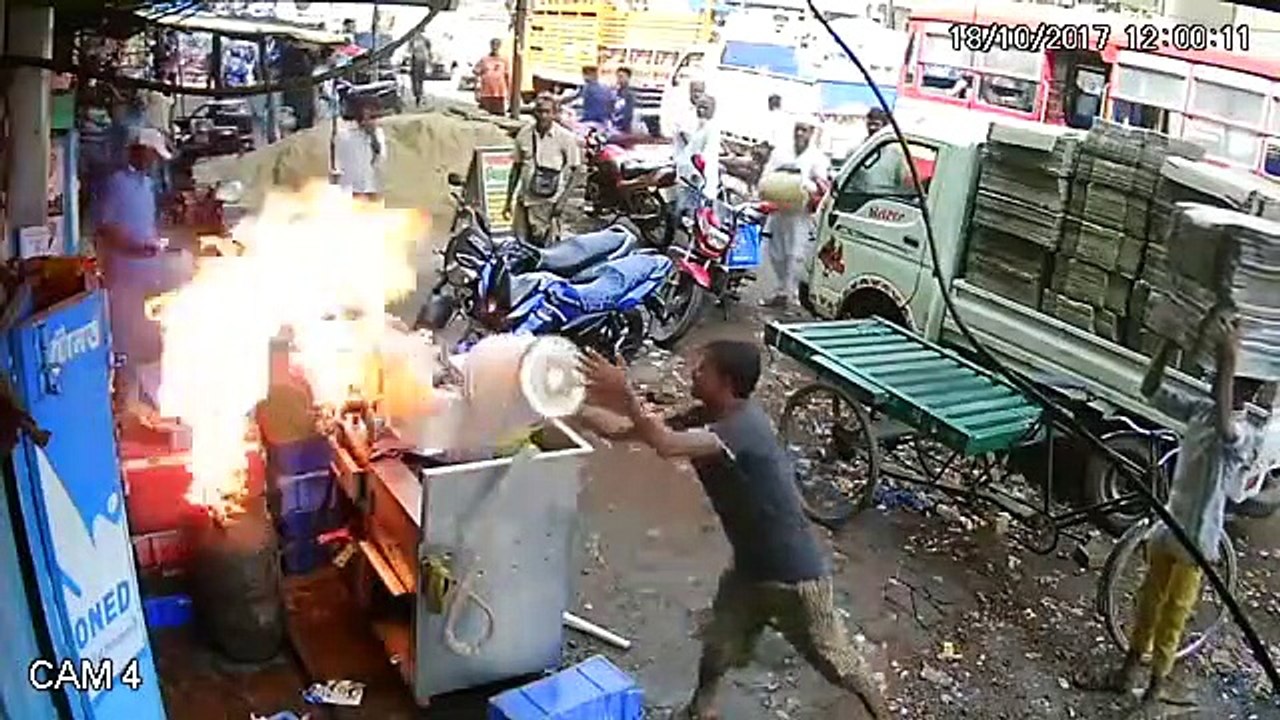 fire in gas cylinder