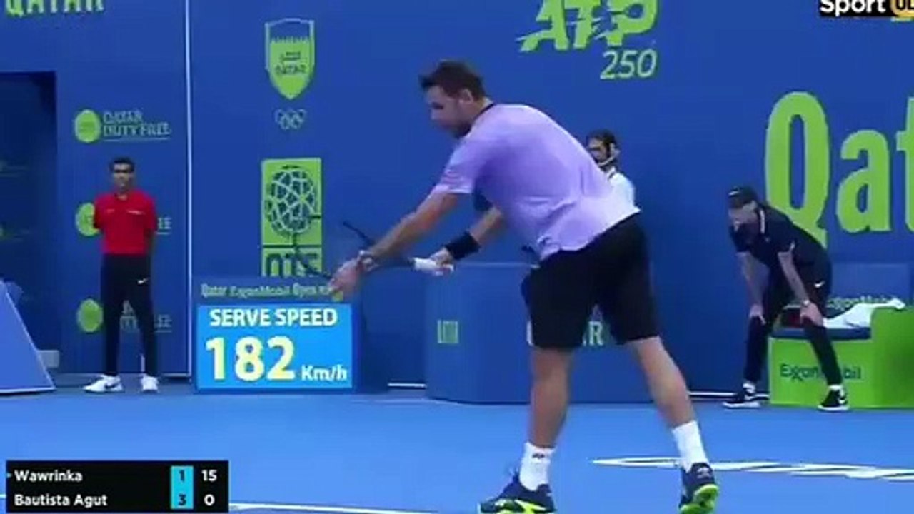 Stan Wawrinka vs.Roberto Bautista   DOHA 2019  Match Highlights
