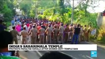 India Sabarimala Temple: Protesters paralyse Kerala after women defy ban, at least one dead and 100 injured
