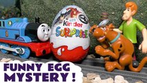 Surprise Egg Prank with Scooby Doo and Thomas and Friends, who is replacing the surprise toys in the kinder eggs? A fun toy story video for kids and preschool children