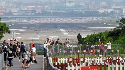 Extreme Close Up of Plane Landing